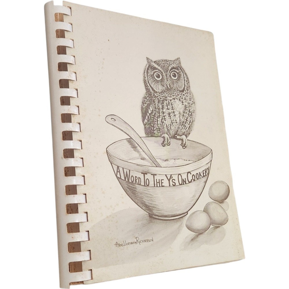 Vintage 1970 A Word To The Y's On Cookery YWCA Charleston SC Cookbook Owl Cover